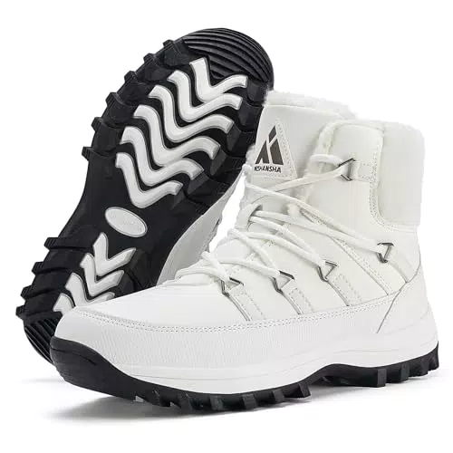 Mishansha Damen Winterschuhe Warm Gefüttert, Rutschfeste Winterstiefel Outdoor