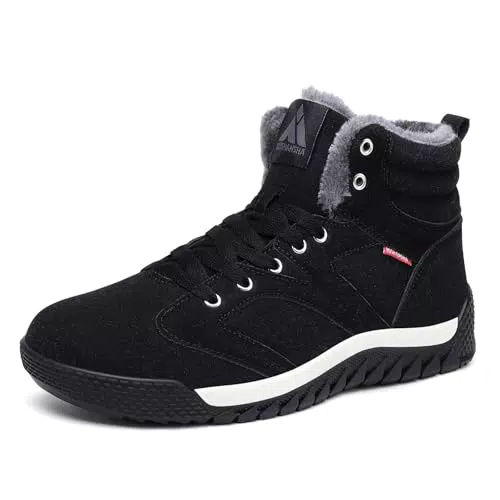 Mishansha Herren Winterschuhe Warm Gefüttert Schneestiefel rutschfest Outdoor