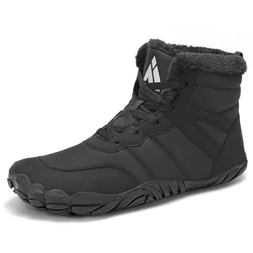 Mishansha Winter Barfußschuhe Herren Warm Gefüttert Minimalistische Sneakers