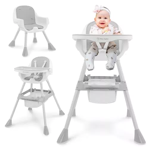 Moby-System Hochstuhl Magnolia 2in1 Verstellbar mit Tablett und Kunstleder-Einlage