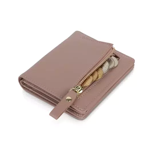 Moorle Damen Geldbörse Portemonnaie mit Reißverschluss und Kartenfächern Geschenk