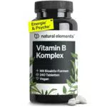 natural elements Vitamin B Komplex – vegane Bioaktiv-Formel, hochdosiert, laborgeprüft