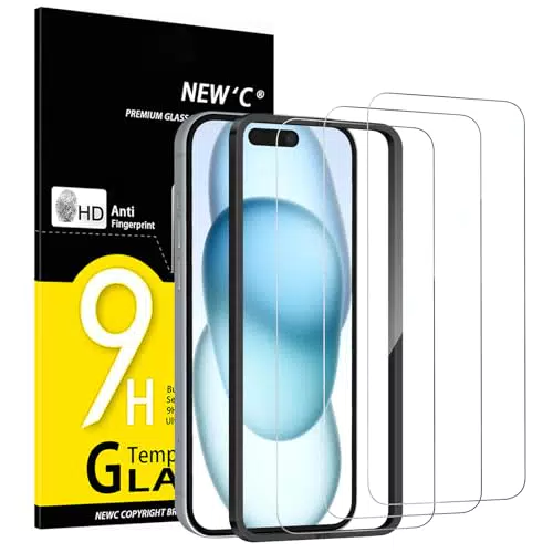 NEW'C Panzerglas Schutz für iPhone 14, 13, 13 Pro - 9H Härte, Blasenfrei