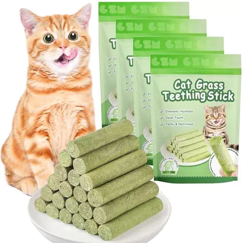 OSDUE Katzengras Snack Sticks für Katzen, Zahnpflege & Haarballen-Entfernung