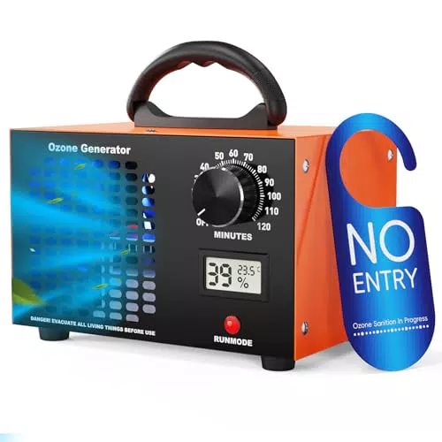 Ozongenerator 120000mg/h 2-in-1 Ozon Luftreiniger mit Timer und Anzeige für Auto, Haus, Hotel