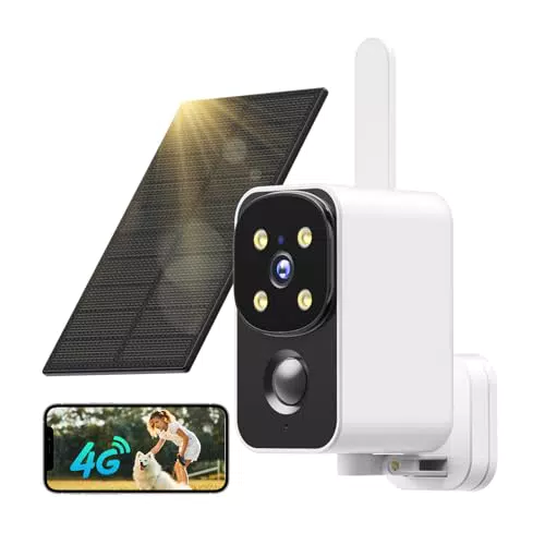 PESAIR 4G LTE Solar Überwachungskamera Außen mit SIM, PIR, Nachtsicht, IP65