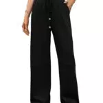 PICKLION Damen Weite Bein Jogginghose mit Taschen – Bequeme Freizeithose