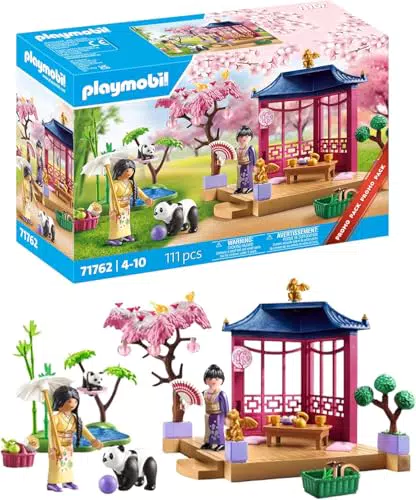 PLAYMOBIL My Life Asiatischer Garten mit Pandafütterung Spielset für Kinder