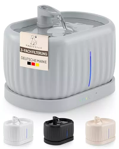 Pretty Paw Pure Flow Max kabelloser Katzenbrunnen mit Bewegungssensor und Filter