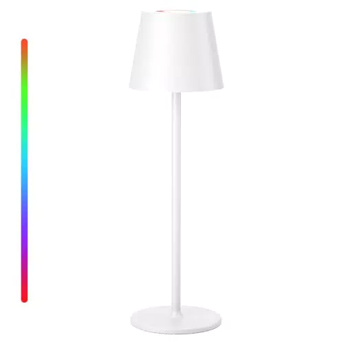 Qsky LED Tischlampe kabellos dimmbar mit Akku, wasserdicht, Outdoor & Indoor