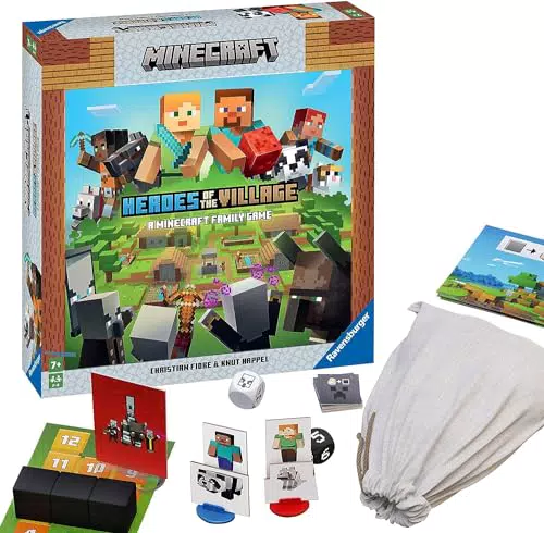 Ravensburger Minecraft Heroes of the Village – Kooperatives Familienspiel ab 7 Jahren