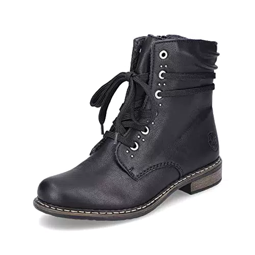 Rieker Damen Schnürstiefeletten 71218 – Elegante Stiefeletten mit Reißverschluss