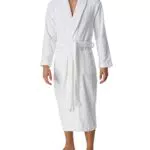 Schiesser Herren Bademantel mit Schalkragen Frottee 125 cm Länge - Bio Baumwolle