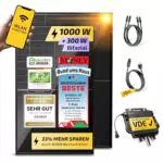 Solakon® Balkonkraftwerk 1000W Komplettset mit 800W Wechselrichter und Zubehör