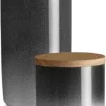 Springlane Vorratsdosen mit Holzdeckel – Keramik Aufbewahrung für Kaffee, Tee, Müsli