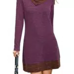 STYLEWORD Strickkleid Damen Langarm Pulloverkleid Herbst und Winter Tunika