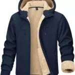TACVASEN Herren Outdoor Fleecejacke mit Kapuze – Warme Freizeitjacke Winter