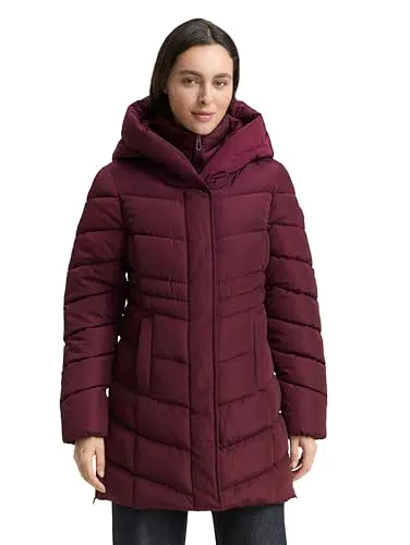 TOM TAILOR Damen Puffer Mantel 2-in-1 Look Winterjacke Warm Wasserabweisend
