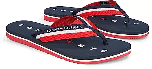 Tommy Hilfiger Damen Flip Flops Tommy Loves NY Beach Sandal Badeschuhe