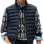 Tommy Hilfiger Herren Weste Mix Media Gilet mit Stehkragen
