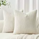 Topfinel Kissenbezug 30x50 Creme Kordsamt 2er Set gestreiftes Muster Kissenbezüge Kissenhülle Dekokissen Sofakissen Nackenkissen Kopfkissen Couchkissen Dekokissen Deko Kissenhüllen Wohnzimmer
