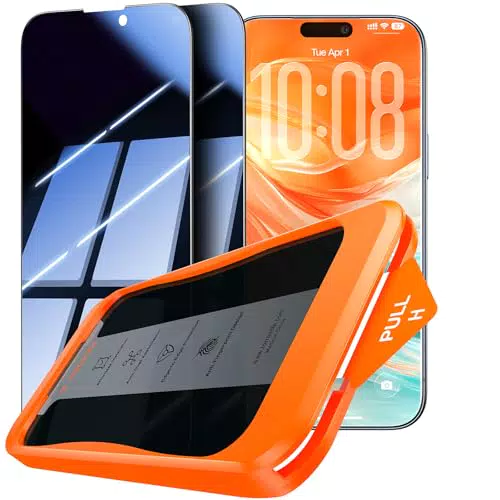 TORRAS Panzerglas Sichtschutz für iPhone 16 – 9H Privacy Schutzfolie bruchsicher