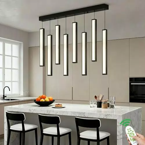 UVWHYZ Pendelleuchte für Esstisch dimmbar mit Fernbedienung und Höhenverstellung