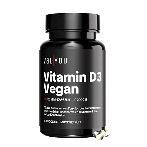 VALYOU Veganes Vitamin D3 hochdosiert – Für Immunsystem, Muskeln & Knochen