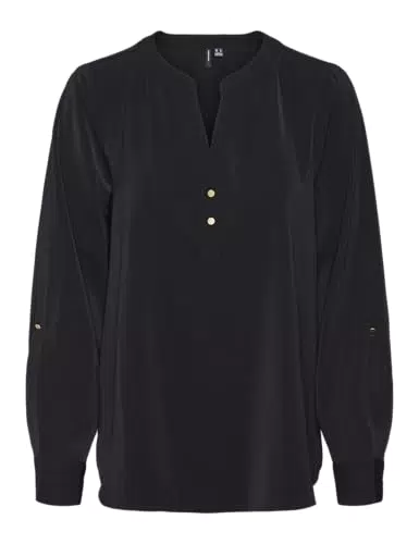 Vero Moda Vmani Langarm Damen Bluse Elegant Locker Leicht