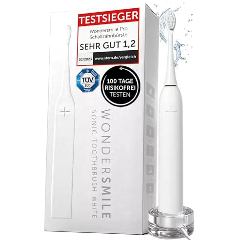 Wondersmile Schallzahnbürste PRO - Testsieger 2023 mit 4 Putzprogrammen