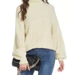 Zeagoo Damen Strickpullover Oversize Langarm Rollkragen Winterpullover Warm