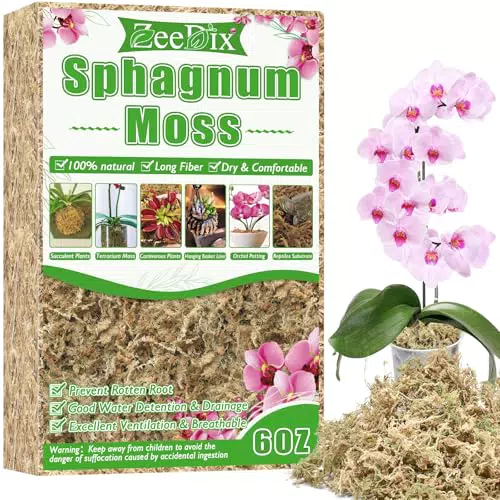 ZeeDix Sphagnum Moos – Natürliches Torfmoos für Pflanzen, Orchideen & Sukkulenten