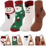 ZOYLINK Flauschige Kuschelsocken für Damen – Atmungsaktive Weihnachtssocken