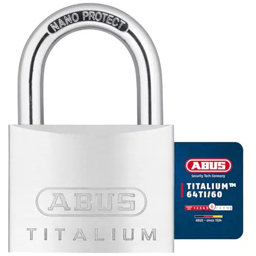 ABUS Vorhängeschloss Titalium 64TI/60 Kellerschloss aus Spezial-Aluminium