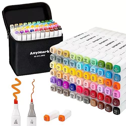 AnyMark Alkohol Marker Twin Tip Künstler Stifte Set zum Zeichnen und Skizzieren