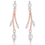 Cerslimo Hochzeit Ohrringe Zirkonia Lange Ohrstecker für Braut Geschenkbox Damen