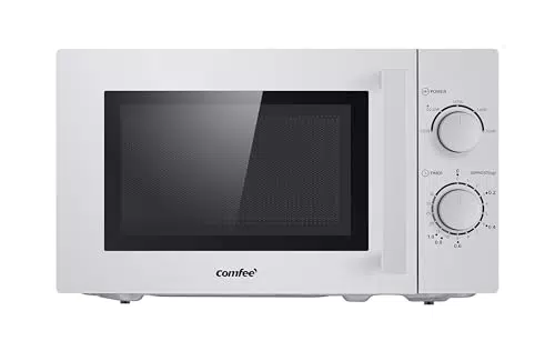Comfee Mikrowelle mit 5 Leistungsstufen und Drehteller - Innenbeleuchtung - Easy Defrost - 700W - Silber