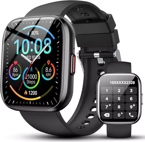 Ddidbi Smartwatch Damen Herren Fitnessuhr mit Telefonfunktion 1.85 Zoll Touchscreen IP68