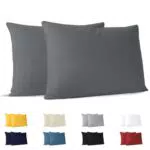 Kissenbezug 40 x 80 - 100% Jersey Baumwolle 150 g/qm Kissenbezüge -Anthrazit - Für Kissen 40 x 80 cm - Kissenhülle - Kissenbezug - Resistent und Hypoallergen - Dreamzie