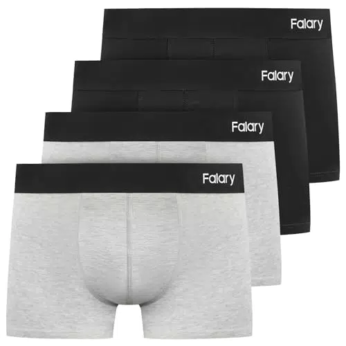 FALARY Herren Boxershorts aus Baumwolle, bequeme Retroshorts ohne Etikett