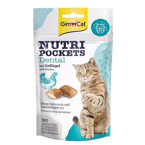 GimCat Nutri Pockets Insekt - Knuspriger Katzensnack mit funktionalen Inhaltsstoffen