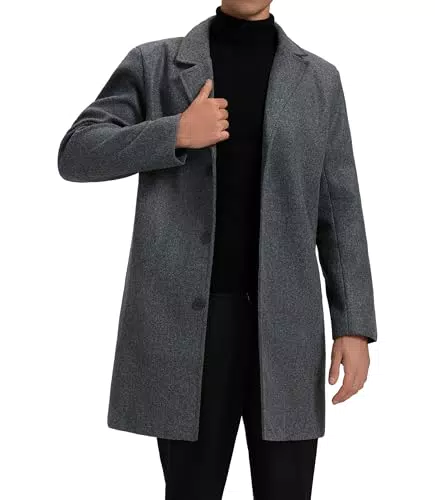 GLESTORE Herren Wintermantel Lang – Eleganter Trenchcoat für Herren