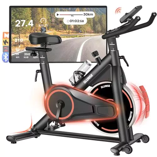 Heimtrainer Fahrrad mit App und LCD, Leises Ergometer Spinning Bike Indoor