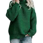 Imuedaen Damen Rollkragenpullover Elegant Langarm Strickpullover Winter Casual
