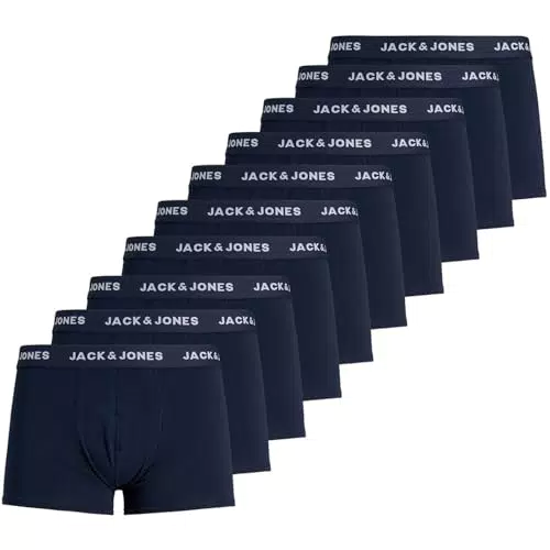 JACK & JONES Mens Jacsolid Trunks 10 Packs Boxershorts