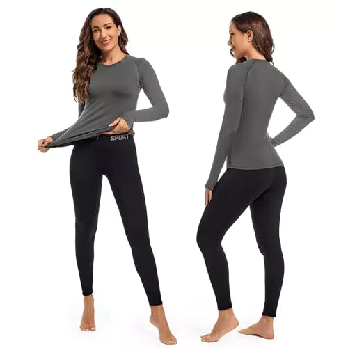 Leeboom Thermounterwäsche Damen Atmungsaktiv Warm Flexibel Funktionsunterwäsche Ski