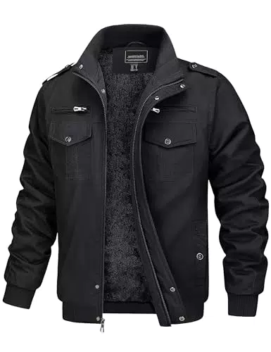 MAGCOMSEN Herren Übergangsjacke Outdoor Fleecejacke Fliegerjacke Parka Winter