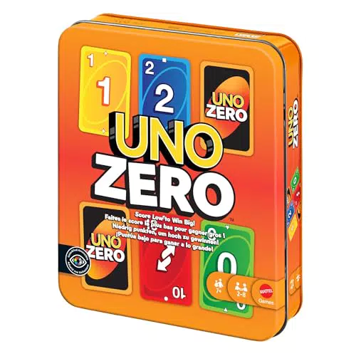 Mattel UNO Zero Kartenspiel in Dose für Kinder, Erwachsene und Familienabende