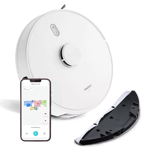 MEDION Saugroboter X41 SW+ mit Absaugstation, Lasernavigation und Wischfunktion