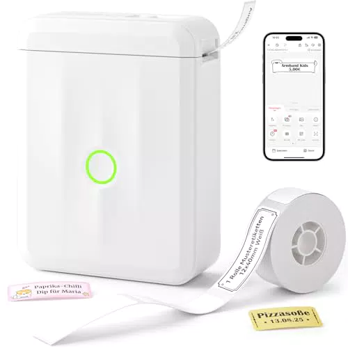 Niimbot D110 Etikettendrucker Bluetooth Mini Beschriftungsgerät für Zuhause Büro Schule
